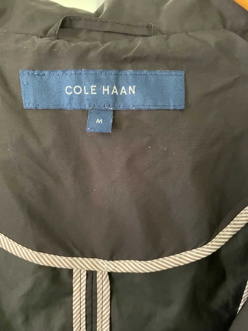 Cole Haan Rain Jacket Coat Black Detachable Hood Women's Size M